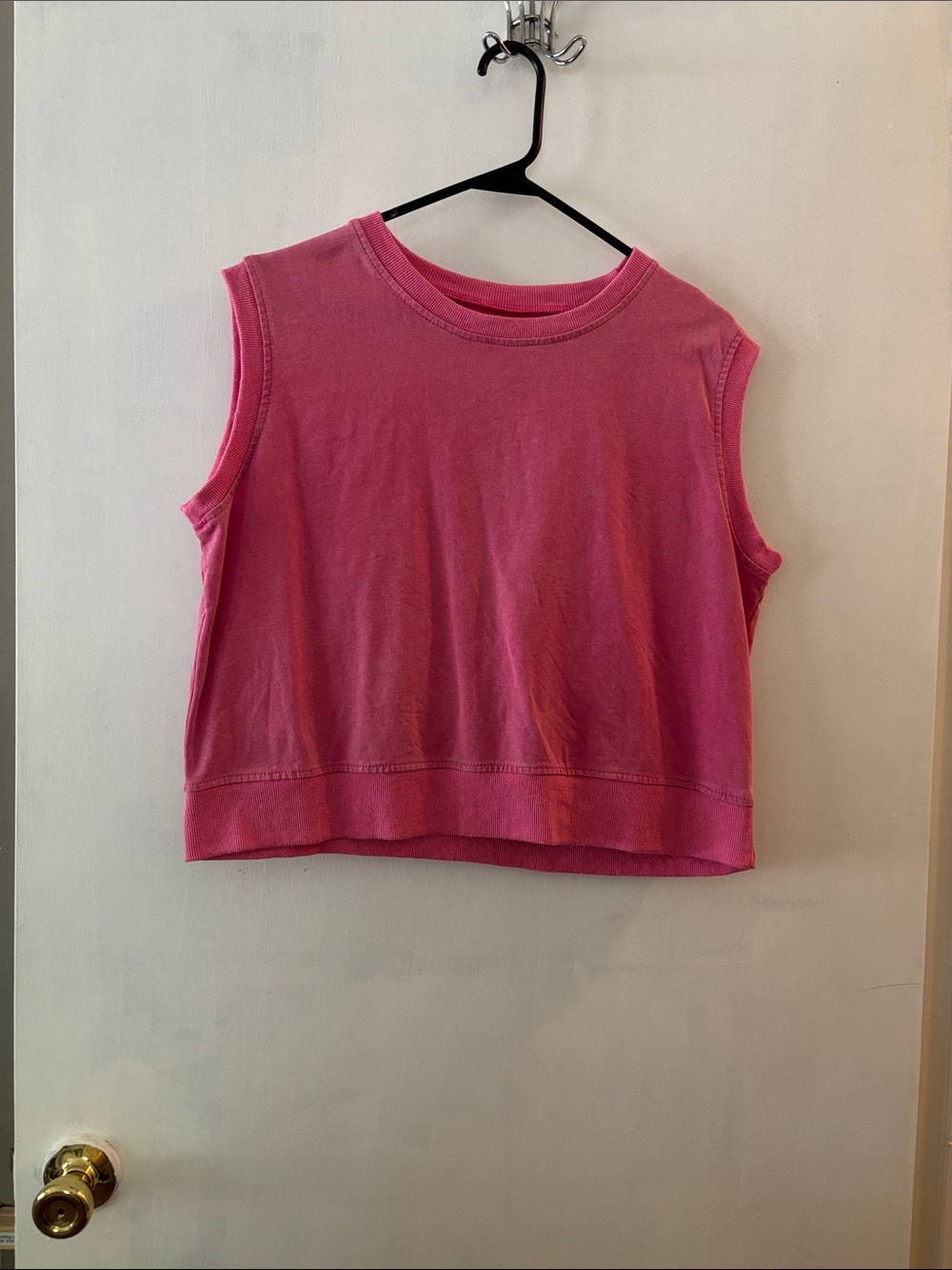 Source Unknown Pink Sleeveless Crop Tank Top and skort set.
